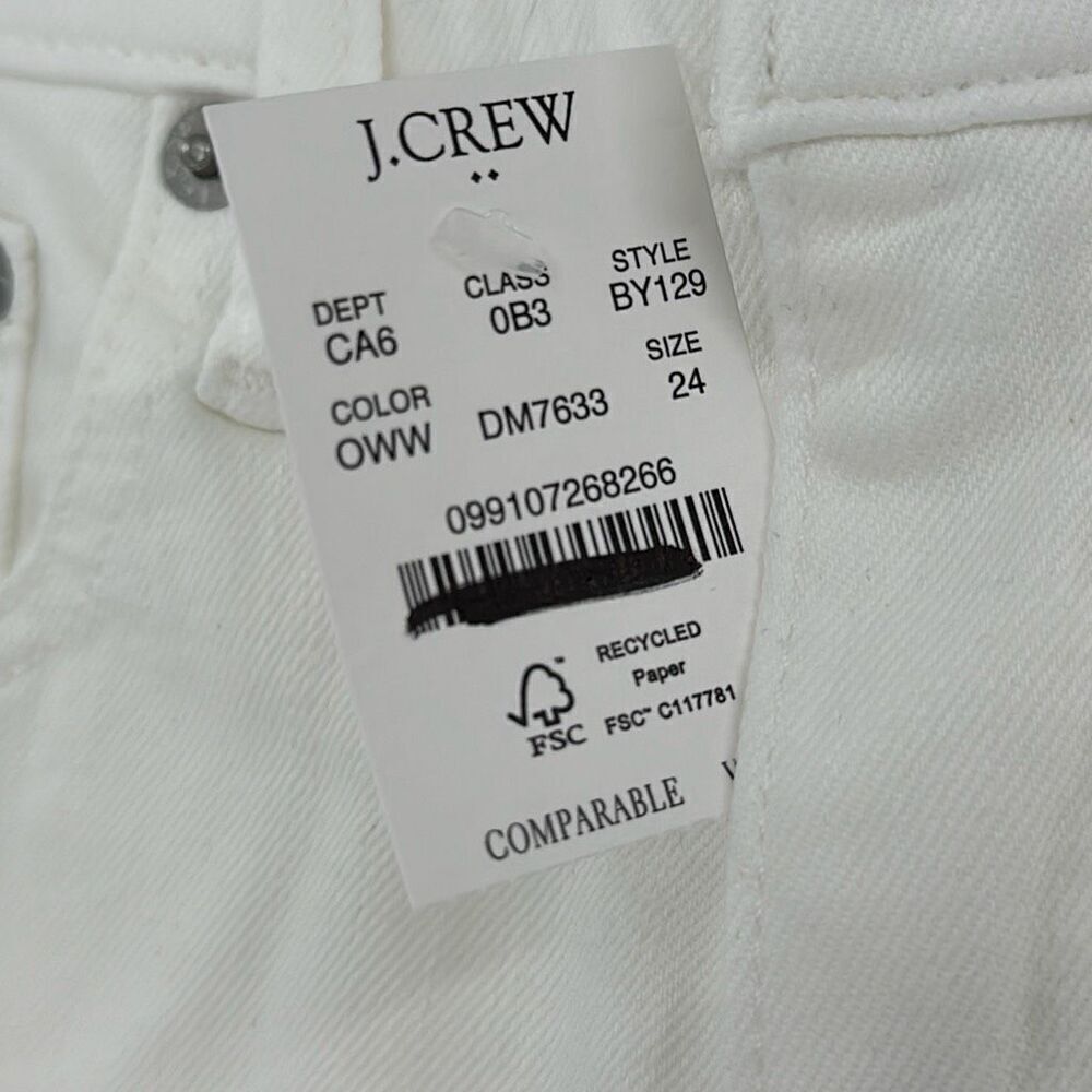 NWT J. Crew Womens Optic White Wash Solid Zip Fly Classic Denim Short Size 24 - Picture 5 of 8